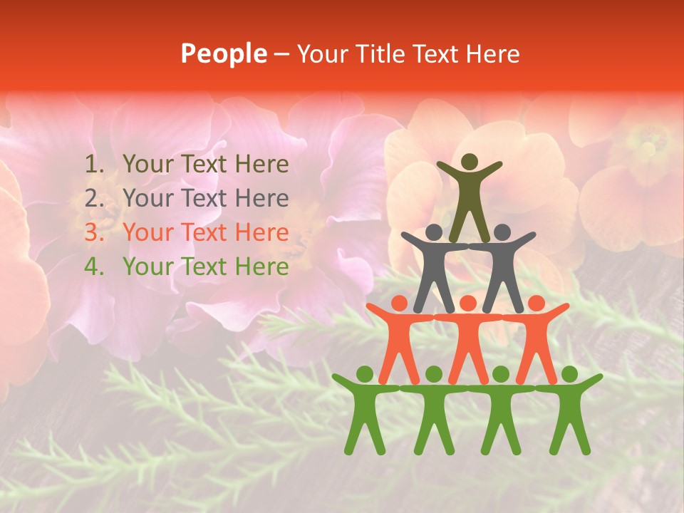 Orange Pflanzen Osterblumen PowerPoint Template
