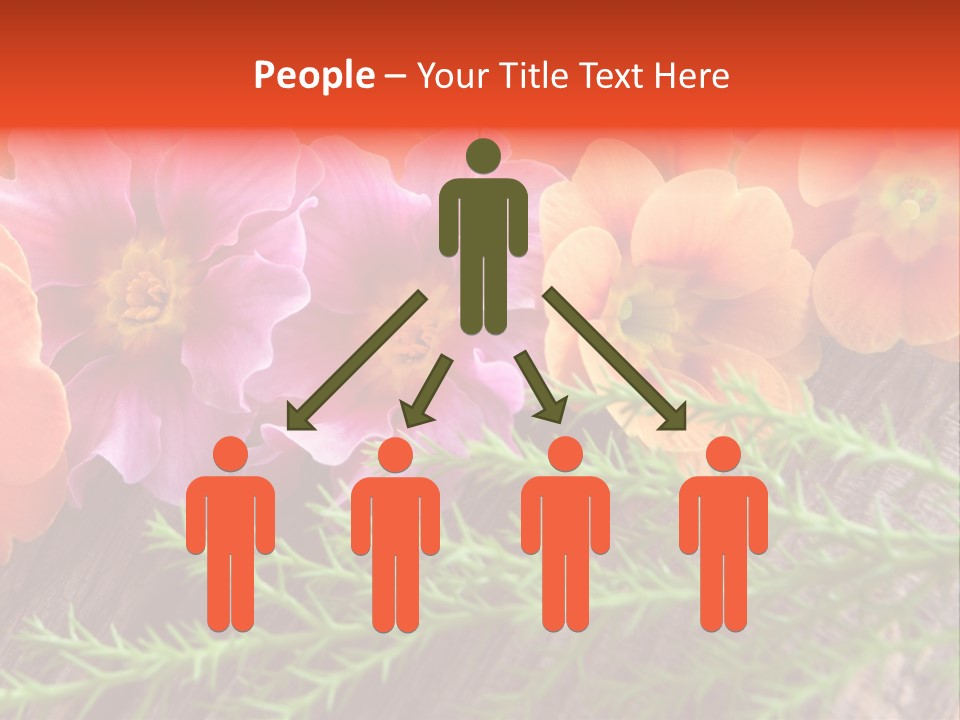 Orange Pflanzen Osterblumen PowerPoint Template