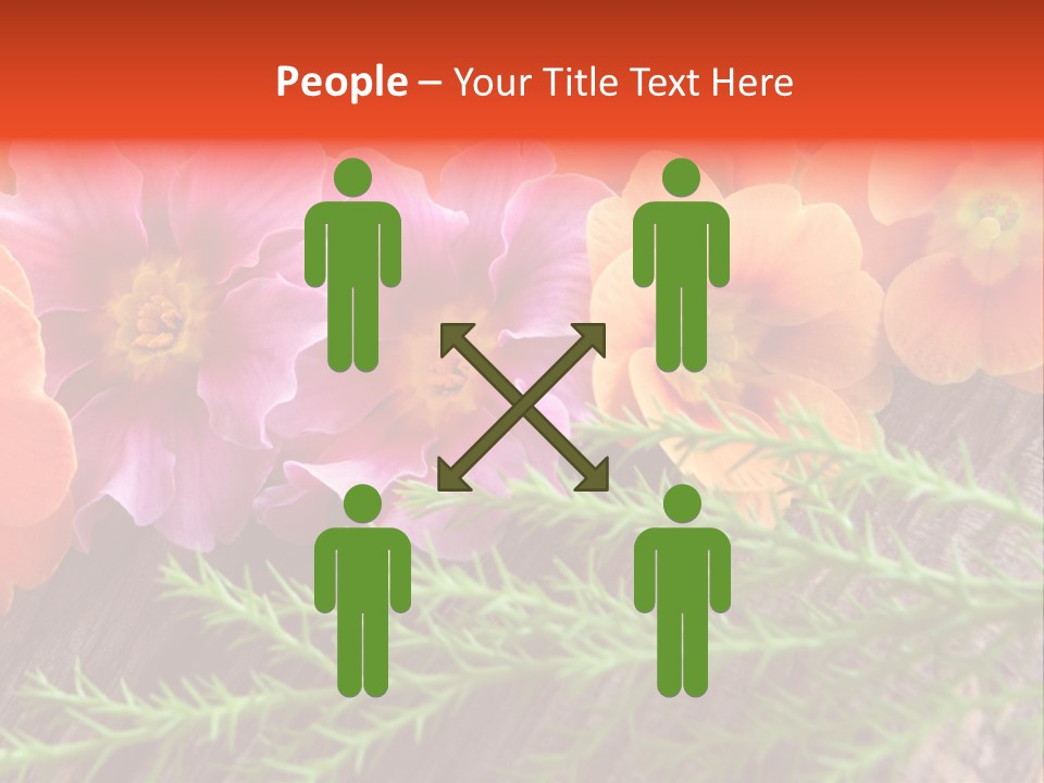 Orange Pflanzen Osterblumen PowerPoint Template