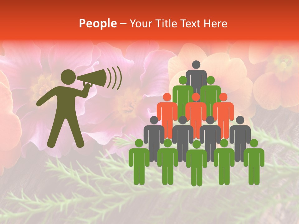 Orange Pflanzen Osterblumen PowerPoint Template