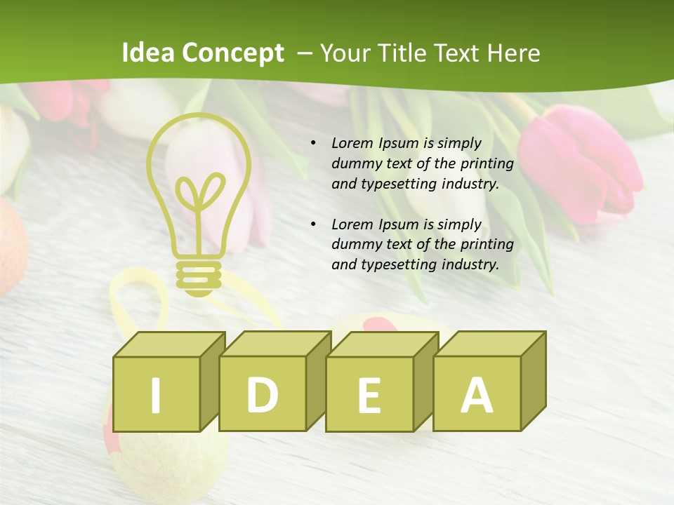 Blute Dekorieren Grukarte PowerPoint Template