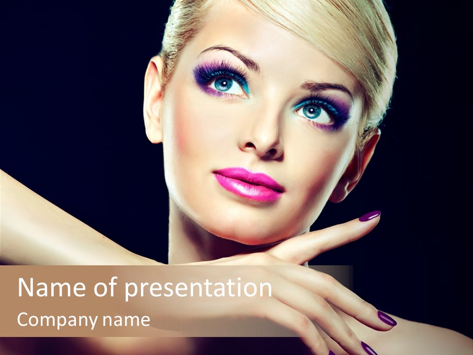Bright Nails Face PowerPoint Template