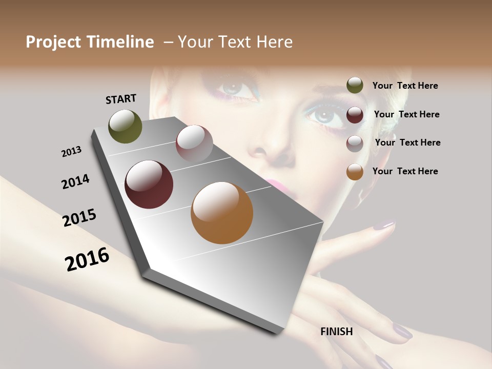 Bright Nails Face PowerPoint Template