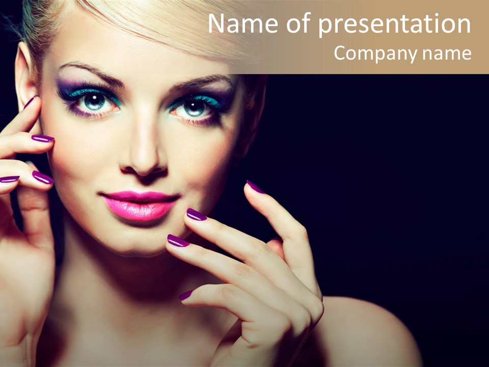 Model Makeup Looking PowerPoint Template