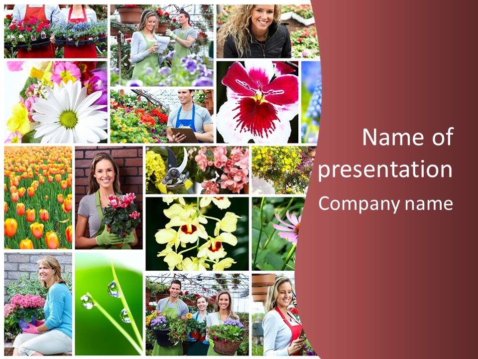 Garden Dasy Person PowerPoint Template