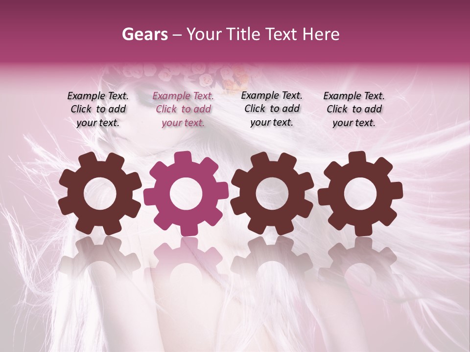 Young Wreath Of Flowers Tender PowerPoint Template