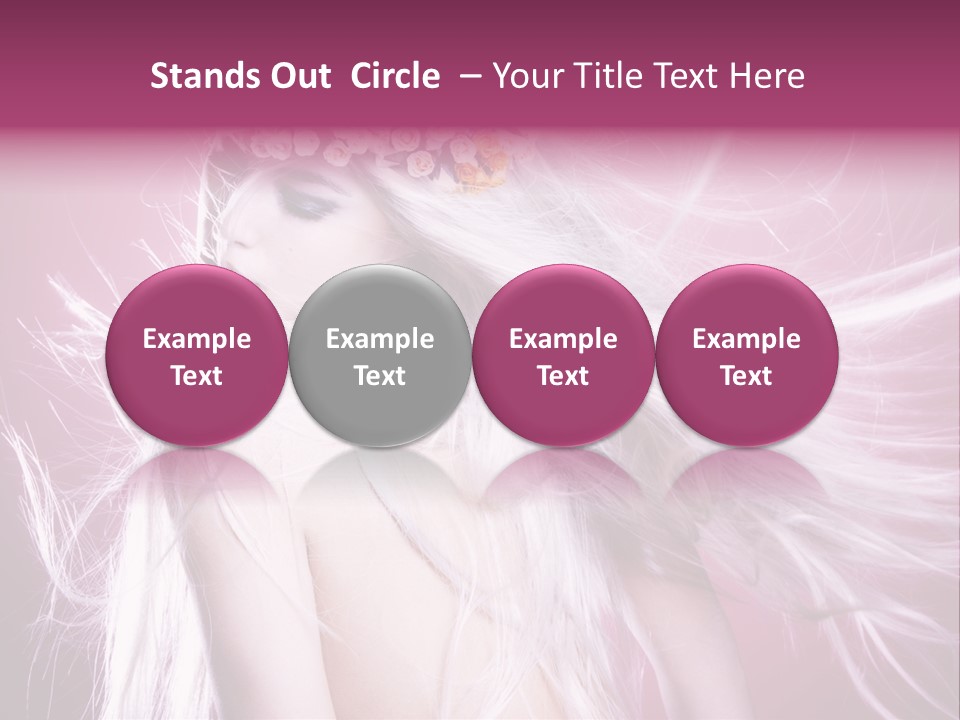 Young Wreath Of Flowers Tender PowerPoint Template