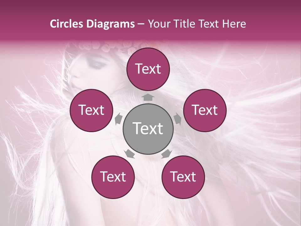 Young Wreath Of Flowers Tender PowerPoint Template