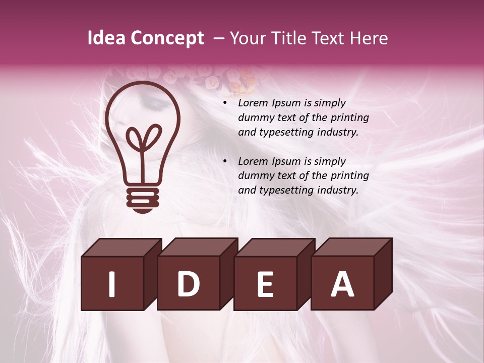 Young Wreath Of Flowers Tender PowerPoint Template