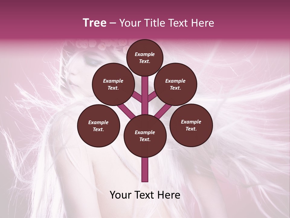 Young Wreath Of Flowers Tender PowerPoint Template