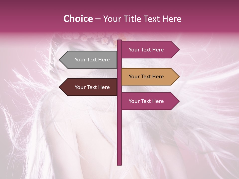 Young Wreath Of Flowers Tender PowerPoint Template