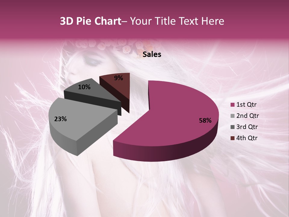 Young Wreath Of Flowers Tender PowerPoint Template