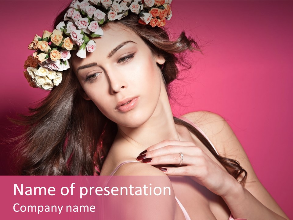 Clean Model Long Hair PowerPoint Template