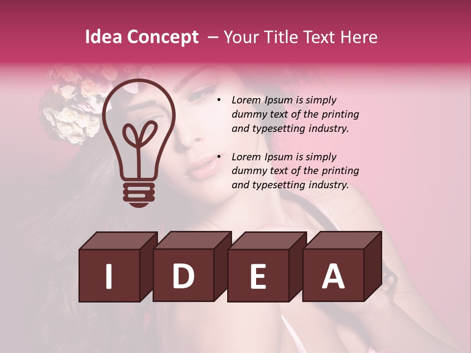 Clean Model Long Hair PowerPoint Template