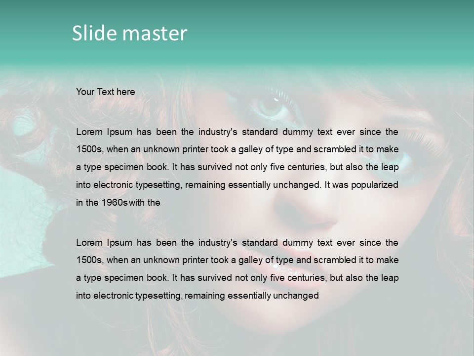 Knallig Portrait Hochsteckfrisur PowerPoint Template