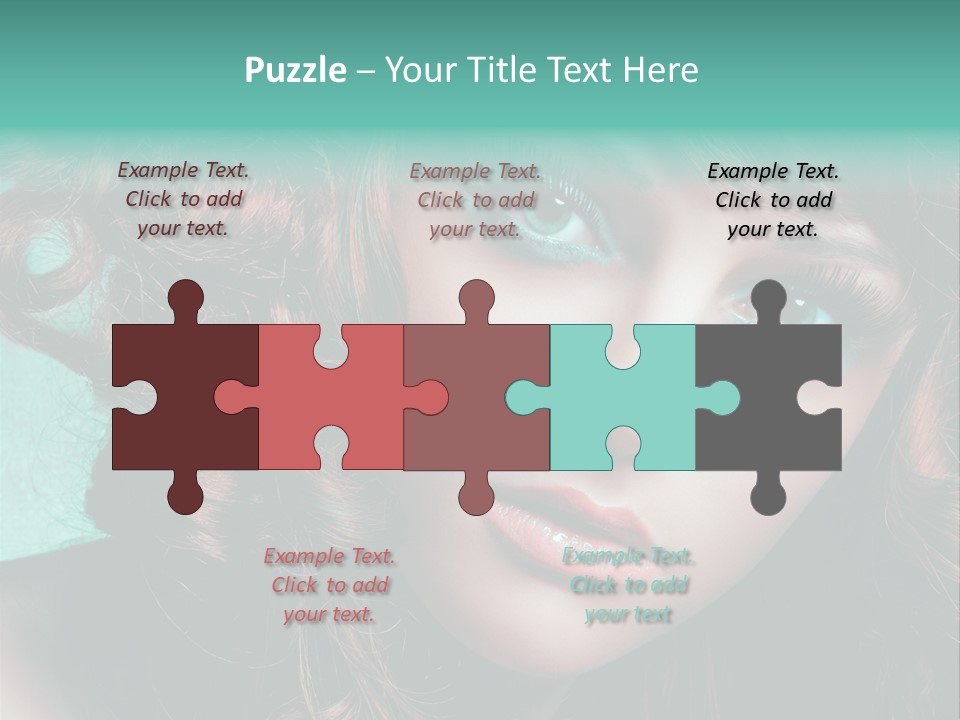 Knallig Portrait Hochsteckfrisur PowerPoint Template