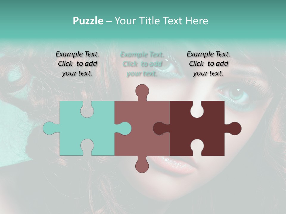 Knallig Portrait Hochsteckfrisur PowerPoint Template