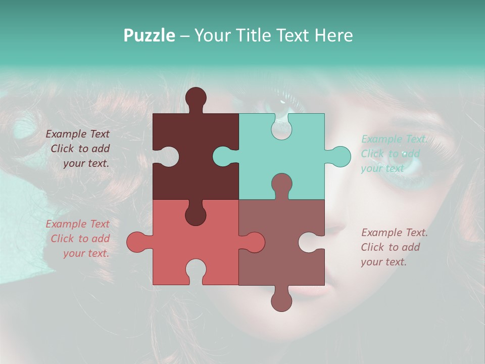 Knallig Portrait Hochsteckfrisur PowerPoint Template