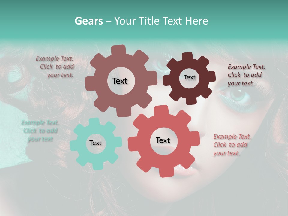 Knallig Portrait Hochsteckfrisur PowerPoint Template
