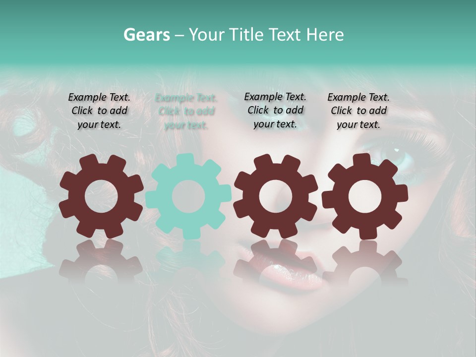 Knallig Portrait Hochsteckfrisur PowerPoint Template