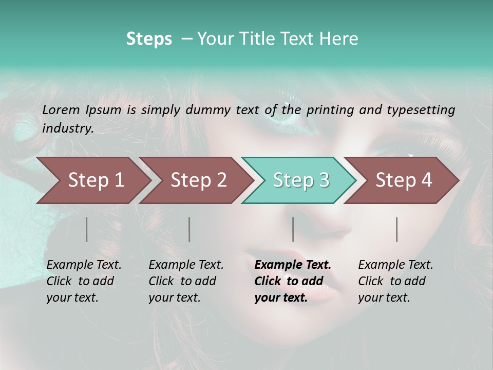 Knallig Portrait Hochsteckfrisur PowerPoint Template