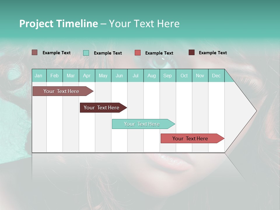 Knallig Portrait Hochsteckfrisur PowerPoint Template