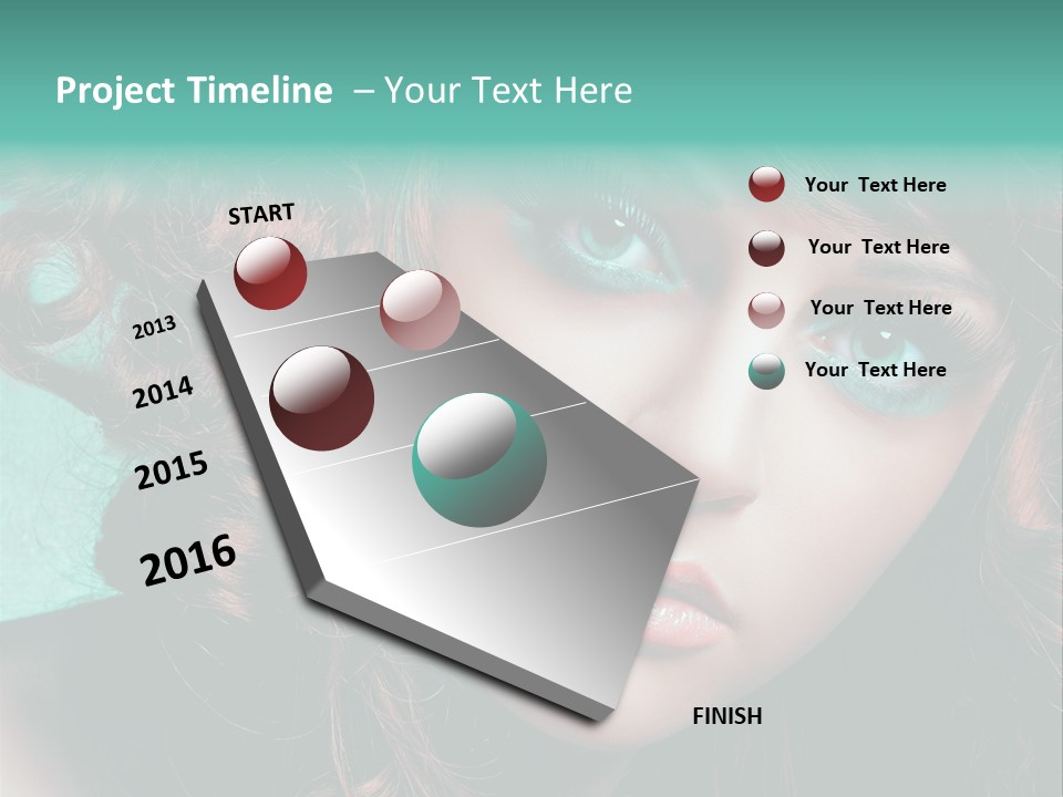 Knallig Portrait Hochsteckfrisur PowerPoint Template