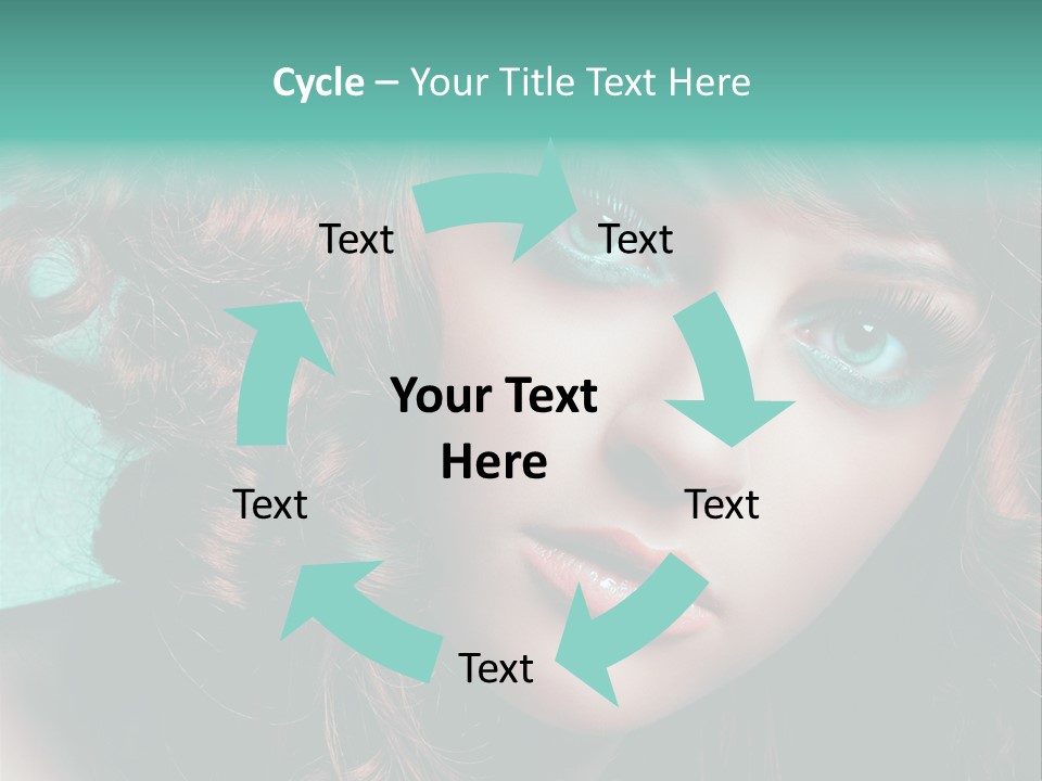 Knallig Portrait Hochsteckfrisur PowerPoint Template