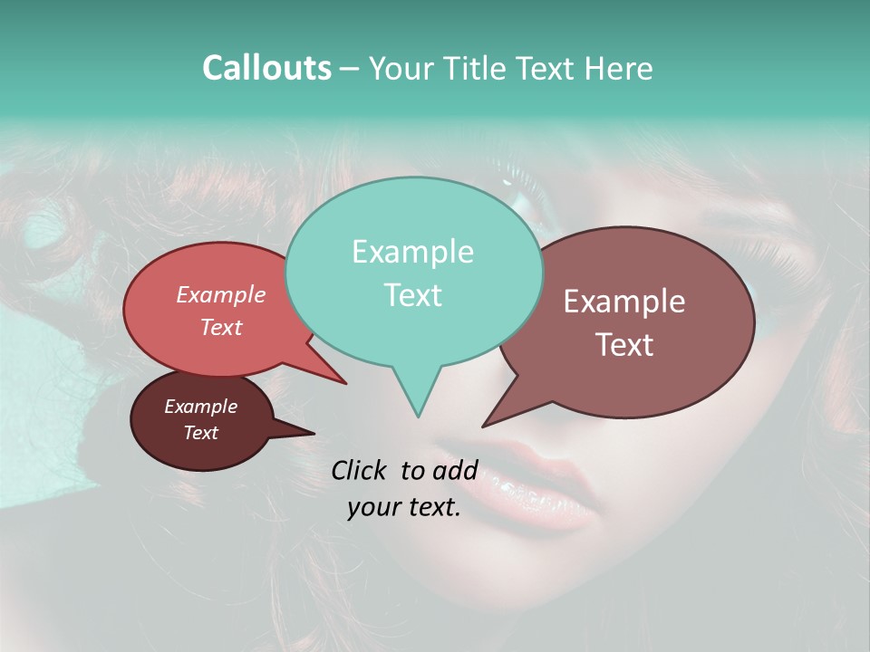 Knallig Portrait Hochsteckfrisur PowerPoint Template