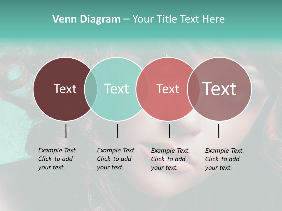 Knallig Portrait Hochsteckfrisur PowerPoint Template