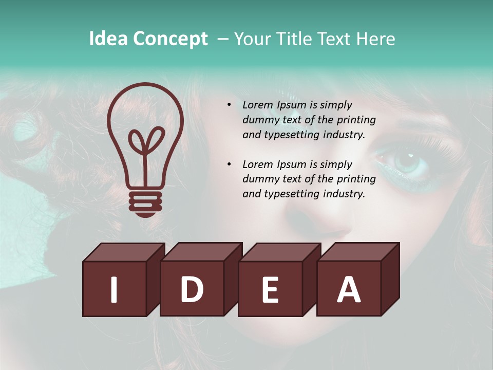 Knallig Portrait Hochsteckfrisur PowerPoint Template
