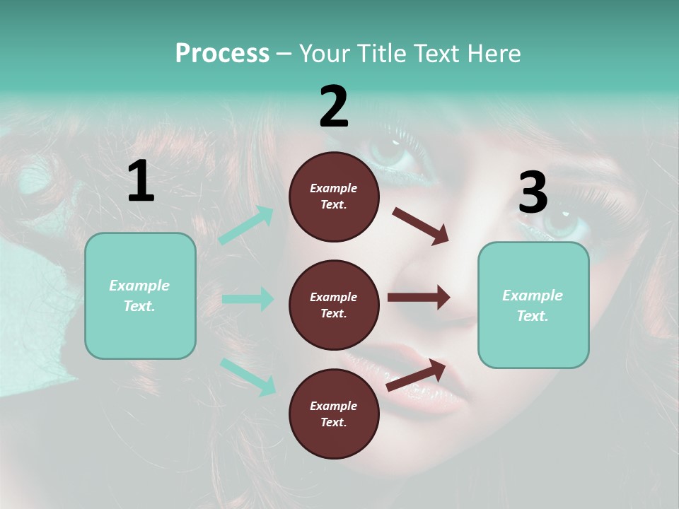 Knallig Portrait Hochsteckfrisur PowerPoint Template