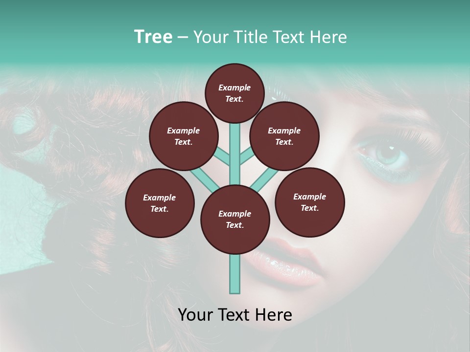 Knallig Portrait Hochsteckfrisur PowerPoint Template