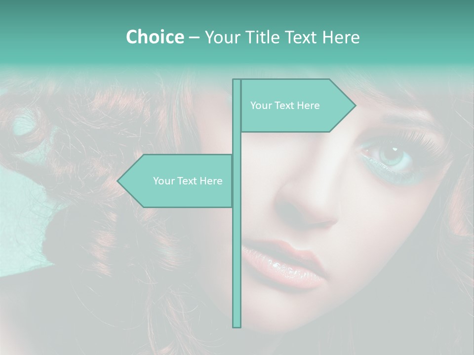 Knallig Portrait Hochsteckfrisur PowerPoint Template