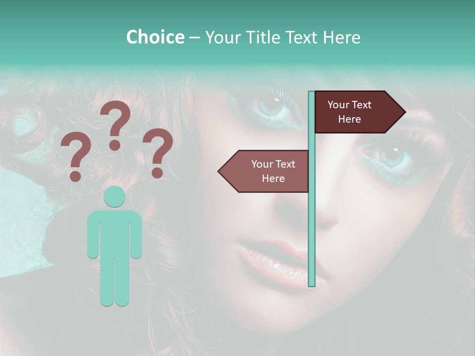 Knallig Portrait Hochsteckfrisur PowerPoint Template