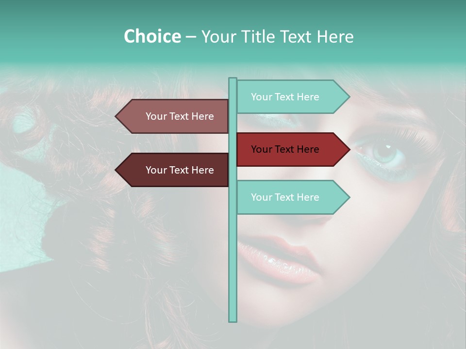 Knallig Portrait Hochsteckfrisur PowerPoint Template