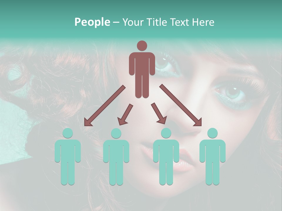 Knallig Portrait Hochsteckfrisur PowerPoint Template