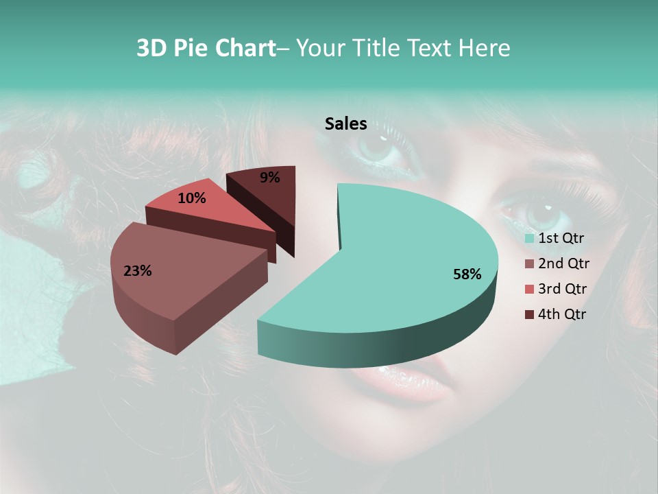 Knallig Portrait Hochsteckfrisur PowerPoint Template