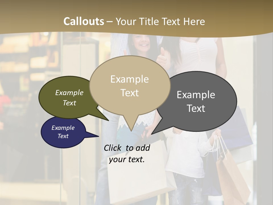 Shopping Happy Smiling PowerPoint Template