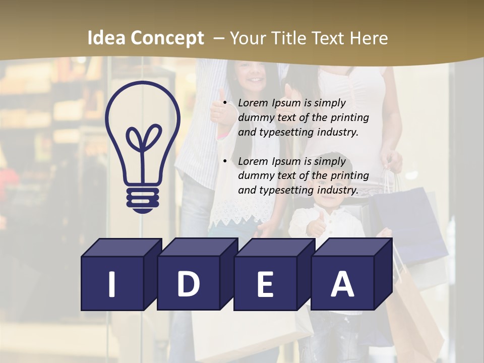 Shopping Happy Smiling PowerPoint Template