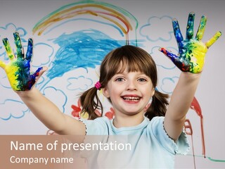 Playful One Little Girl PowerPoint Template