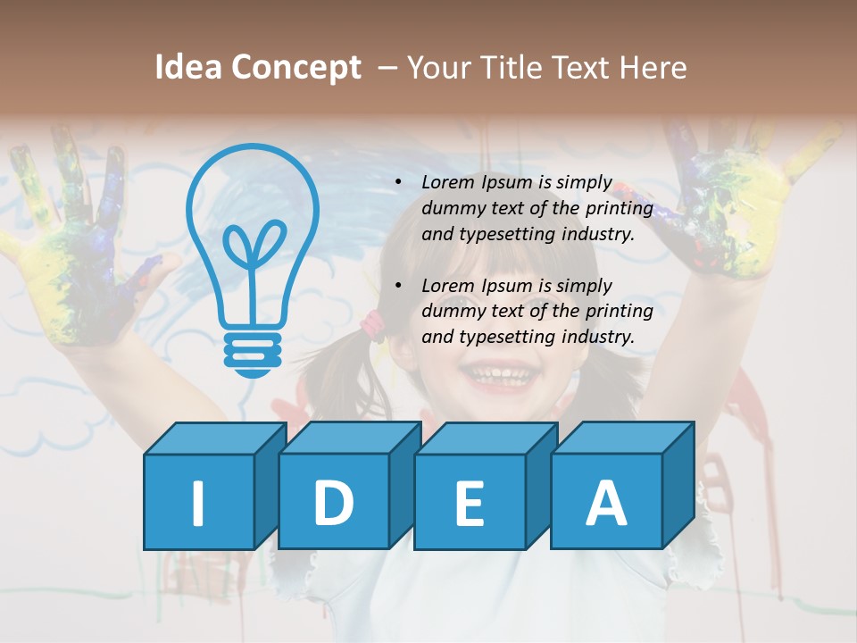 Playful One Little Girl PowerPoint Template