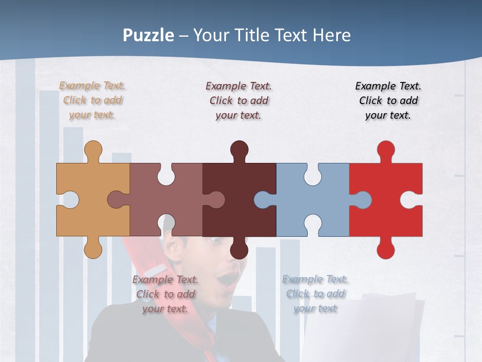 Businessman Document Table PowerPoint Template