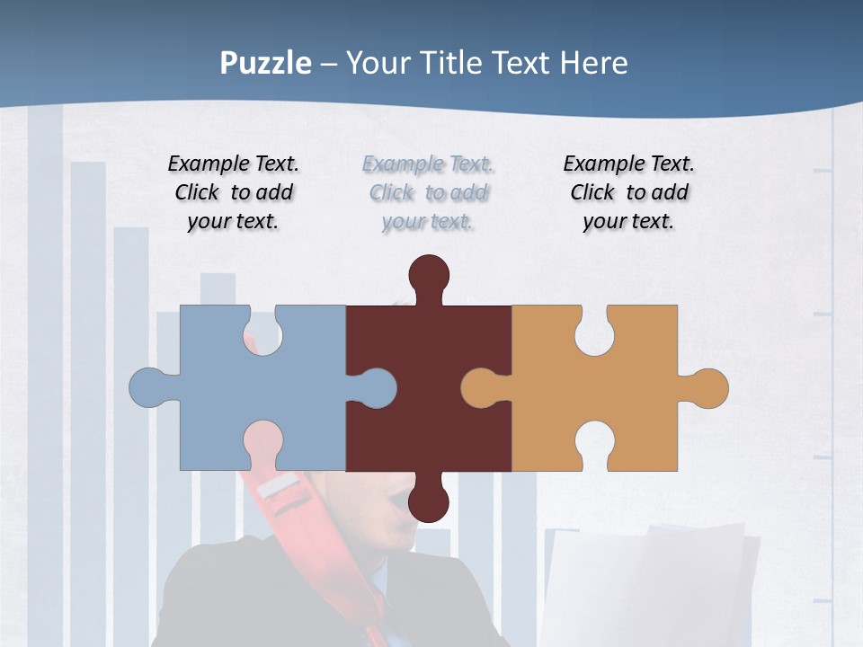 Businessman Document Table PowerPoint Template