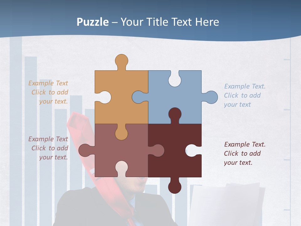 Businessman Document Table PowerPoint Template
