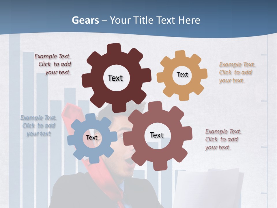 Businessman Document Table PowerPoint Template