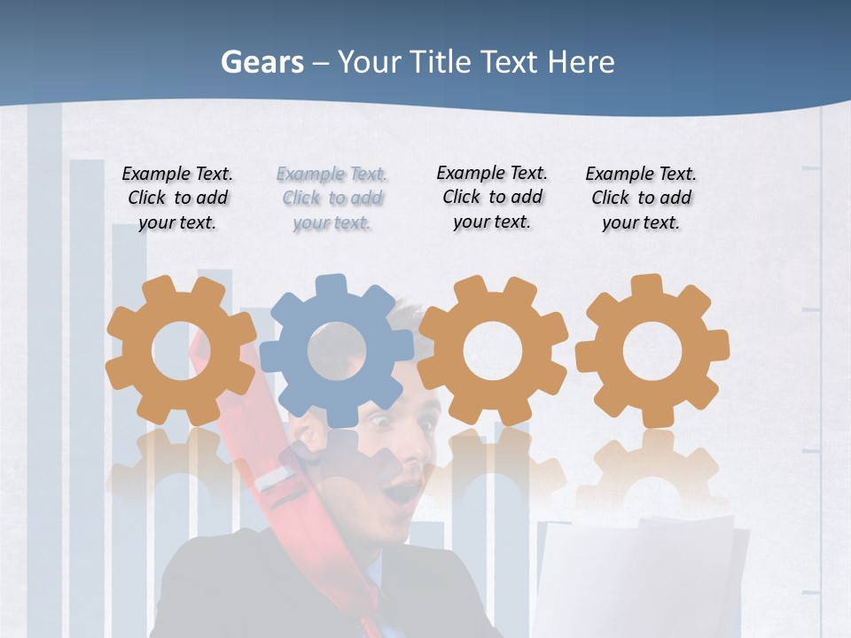 Businessman Document Table PowerPoint Template