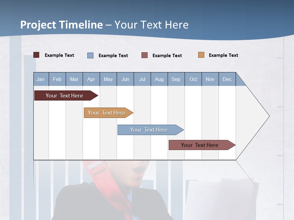 Businessman Document Table PowerPoint Template