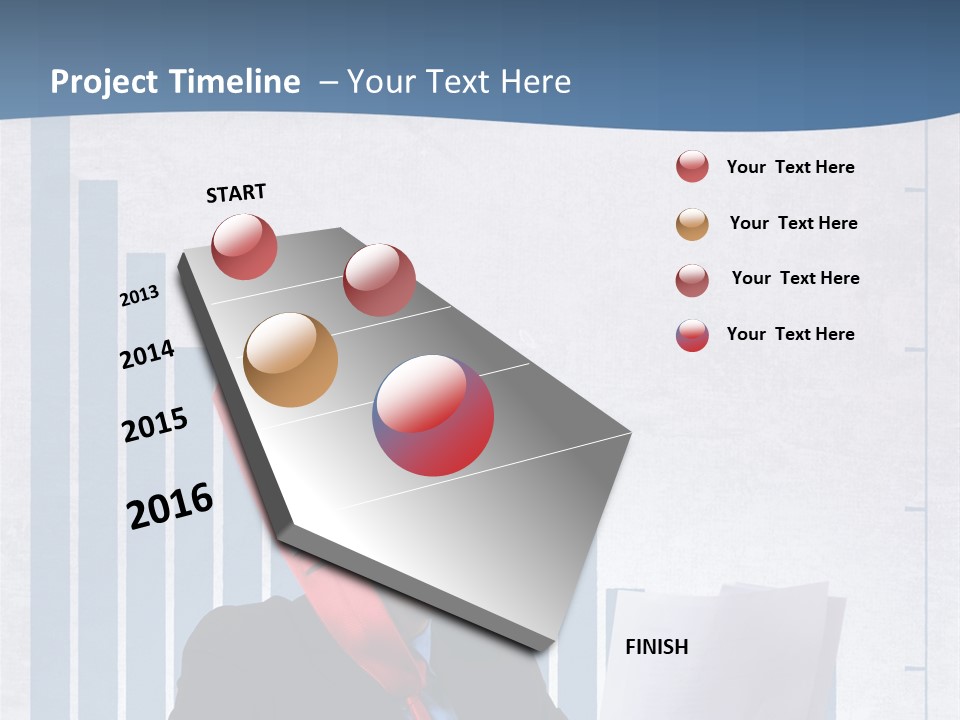 Businessman Document Table PowerPoint Template