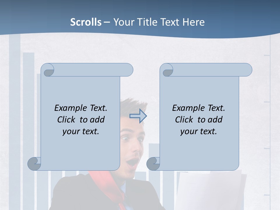 Businessman Document Table PowerPoint Template